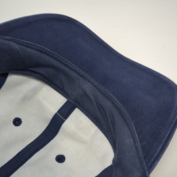 FILA Snapback Cap Blue One Size Adjustable Embroidered Vented Holes Cotton - Picture 8 of 10